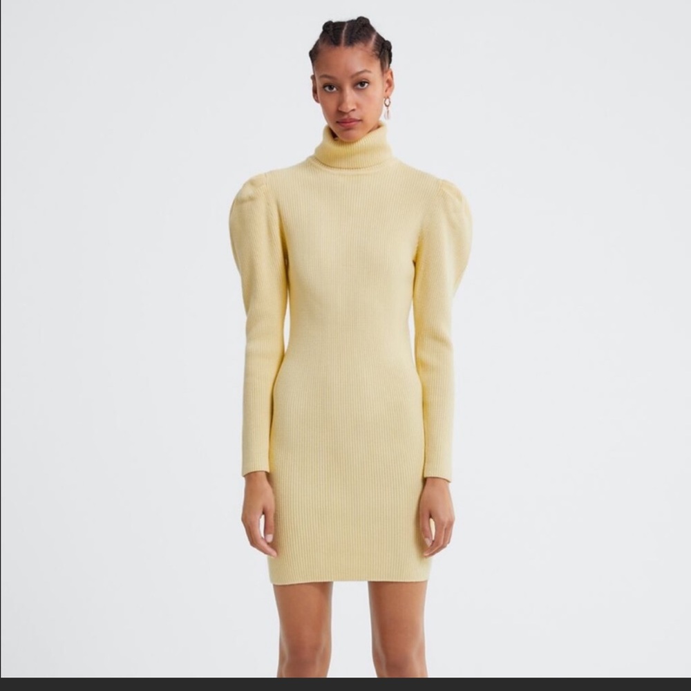 ZARA Pastel Yellow Knit Dress
